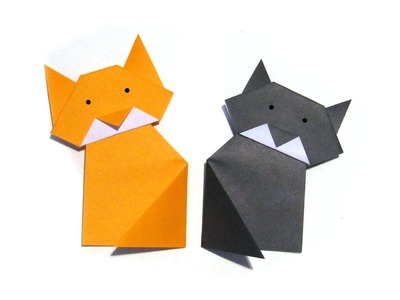 Easy Origami Cat - Easy Tutorial - How to make an origami cat