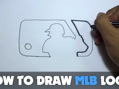 How to Draw a Cartoon - Major League Baseball Logo (Tutorial Step by Step)
