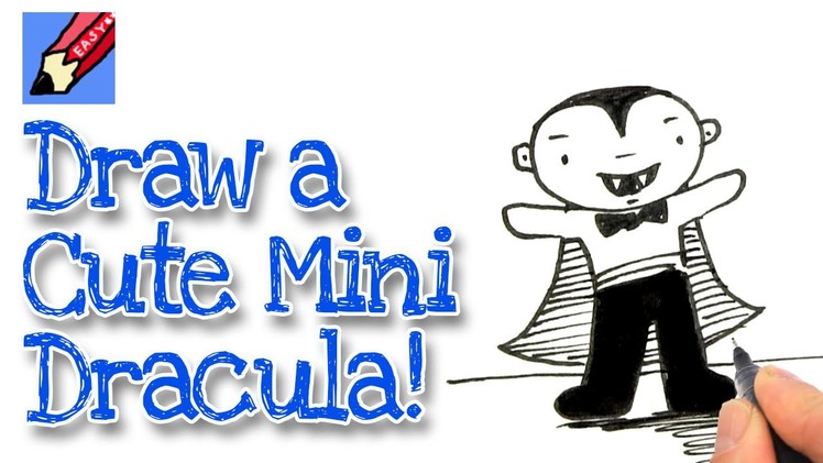 How to draw a cartoon Mini Dracula Real Easy