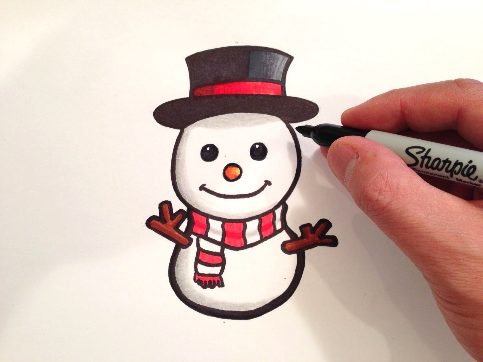 How to Draw a Cute Snowman