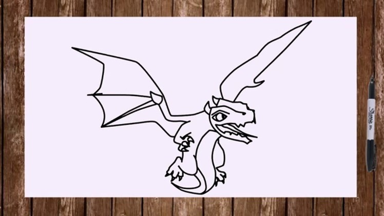 How to draw a Dragon from Clash of Clans troops COC
