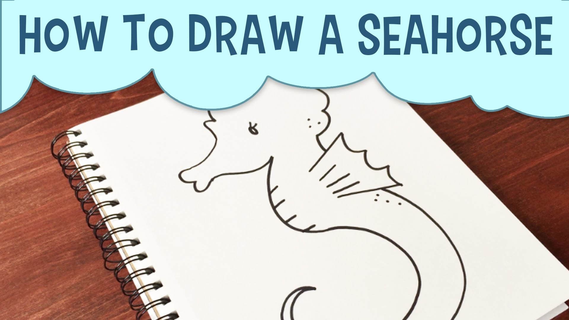 How To Draw A Seahorse For Kids Easy Step By Step Drawing Tutorial