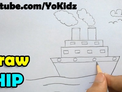 How to draw a Ship - Step by step