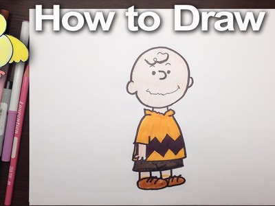 How to draw Charlie Brown from the Peanuts step by step