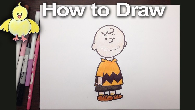 How to draw Charlie Brown from the Peanuts step by step