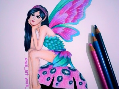 How to draw coloured fairy _ prismacolor