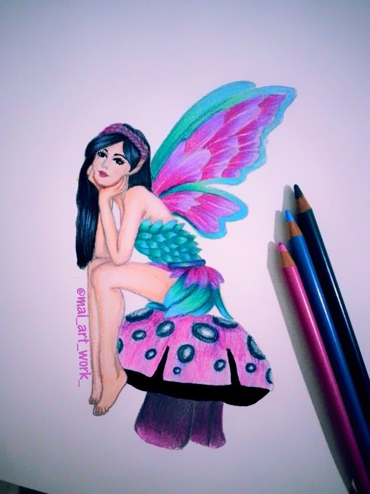 How to draw coloured fairy _ prismacolor