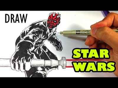 How to Draw Darth Maul from Star Wars - Easy Drawings