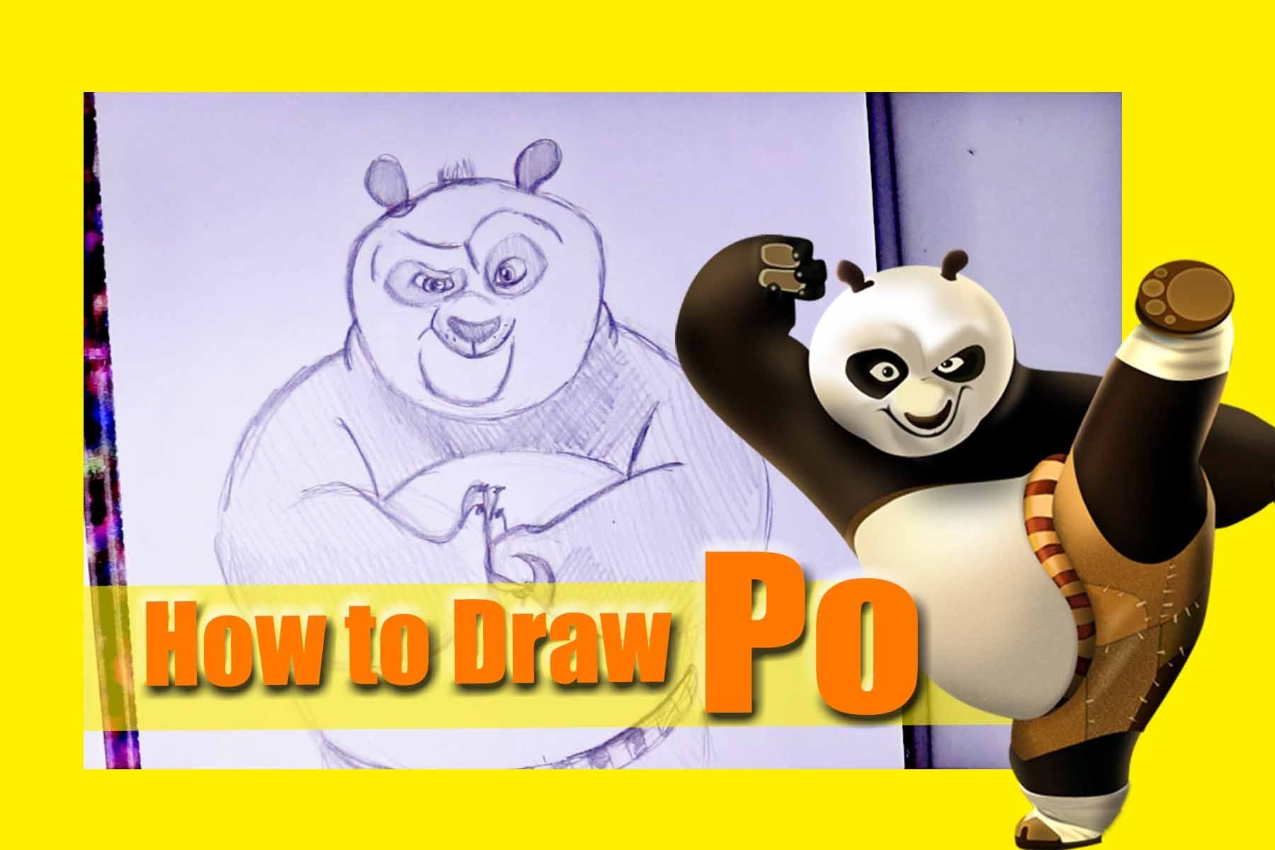 How to Draw Po from KUNG FU PANDA dramaticparrot