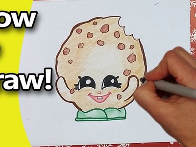 How to Draw Shopkins - Kooky Cookie - Step by Step Easy!