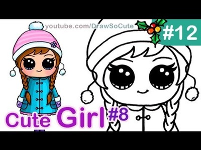 How to Draw Winter Chibi Girl Cute step by step Christmas Special