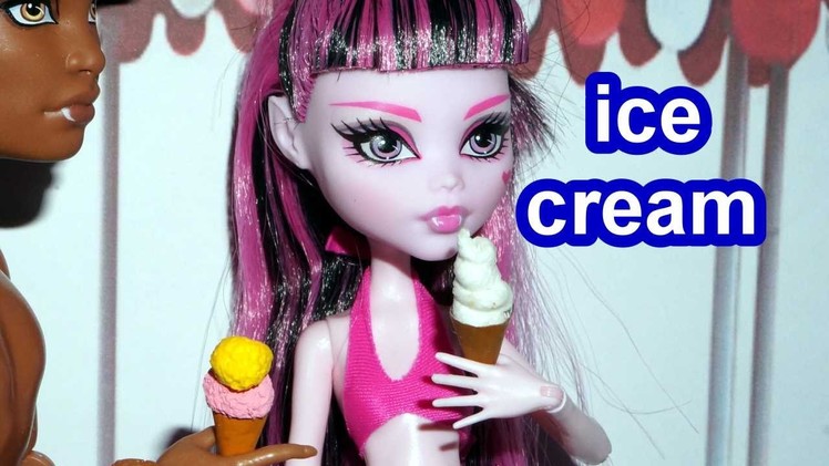 How to make a miniature doll ice cream #2 for Barbie, Monster High, Frozen.  *EASY*