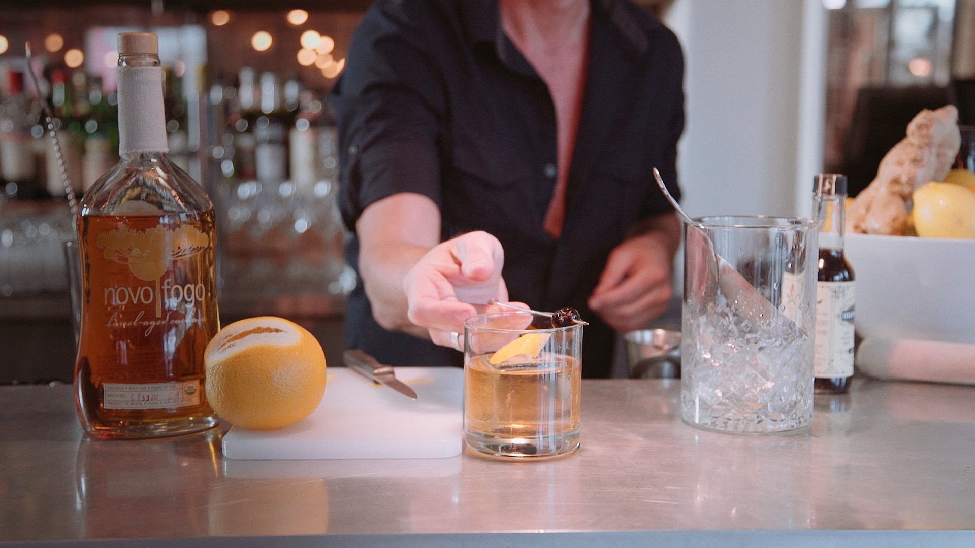 How to Make an Old Fashioned Cocktail with Novo Fogo Barrel-Aged Cachaça