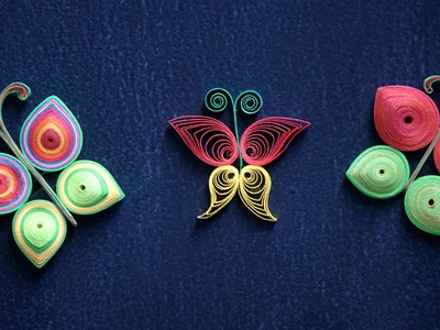 How To Make Beautiful Butterflies Using Paper Art Quilling - Decorate Your Room!
