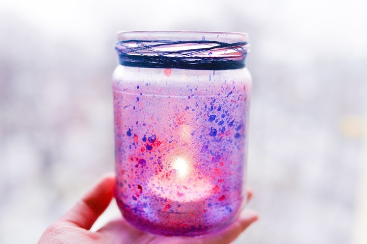 How to Make - Candlestick Colored Jar - Step by Step | Świecznik Kolorowy Słoik