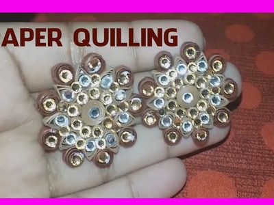 How to make STUD EARRINGS with quilling paper  - Earrings - Making Video Tutorial !