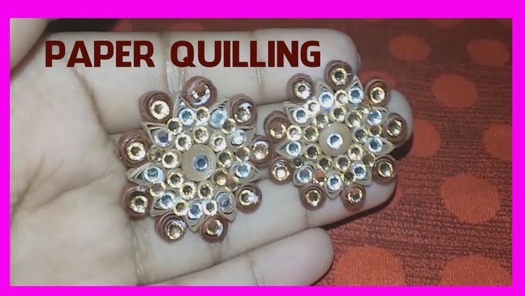 How to make STUD EARRINGS with quilling paper  - Earrings - Making Video Tutorial !