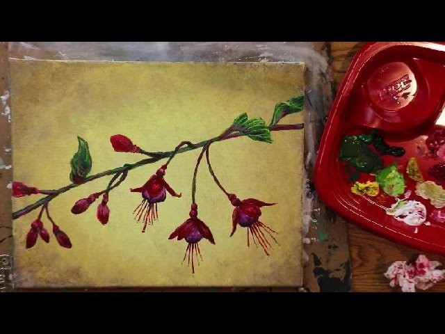 How to Paint FUCHSIA Flowers - Lesson #5 of "How to Paint Flowers" (Series)