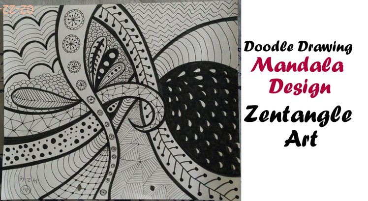 Mandala Art Tutorial for Beginners, How To Draw Zentangle Design, Easy Doodle Drawing step by step