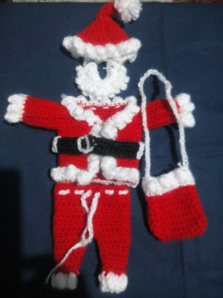 Part 2 -  Santa Gift Bag - How to make Santa dress for bal gopal - crochet winter Christmas dress