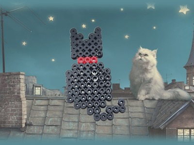 TUTORIAL Hama Beads Pyssla Perler Beads. How to Make a cat