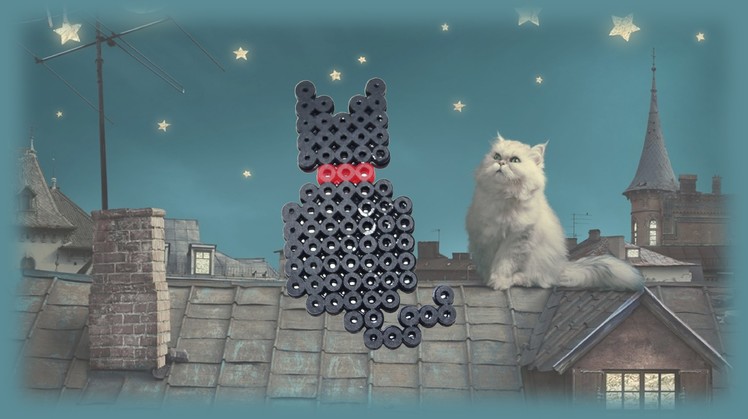 TUTORIAL Hama Beads Pyssla Perler Beads. How to Make a cat