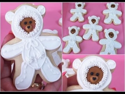 Baby Teddy Bear In Pajama Cookie, Baby Shower(How To)