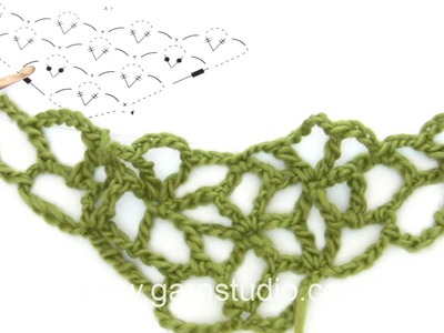 DROPS Crocheting Tutorial: How to start the crocheted shawl in 170-38