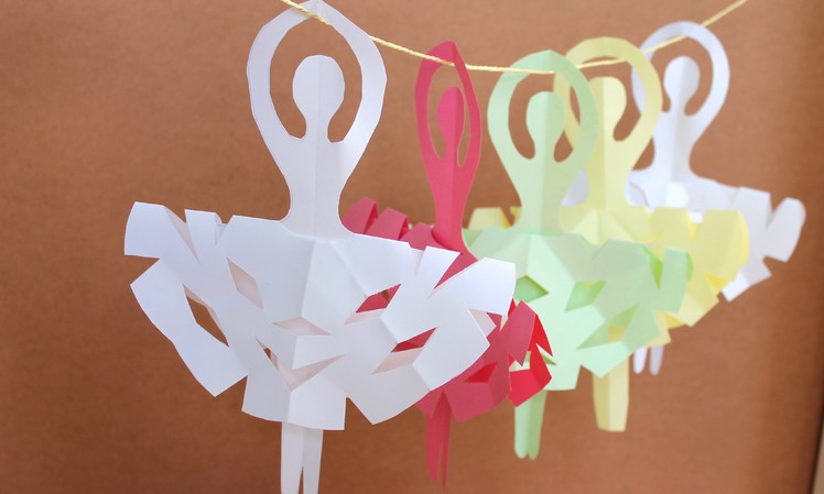 Easy paper craft: How to make snowflake ballerinas