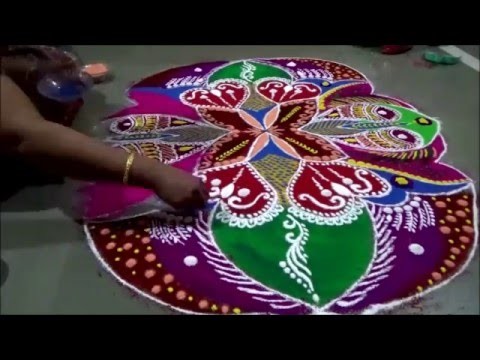 Freehand Rangoli Makar sankrant Rangoli  Morning rangoli How to draw freehand rangoli