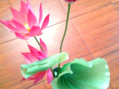 Hoa sen giay nhun   How to make a Paper Lotus & Leaf Part  II