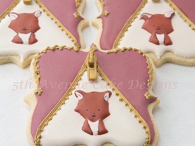 How Decorate Woodland Fox Inside a Royal Icing Zipper Cookie