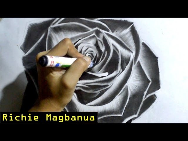 How I Draw a Realistic Black Rose | Time-lapse