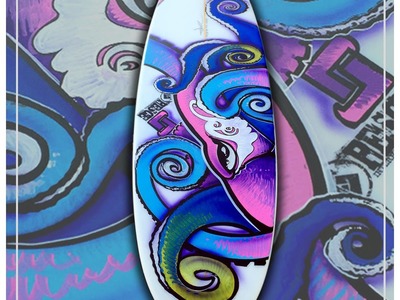 How I paint a Surfboard With POSCA Paint Pen and Sean Cahill of Trigger Happy Stencils