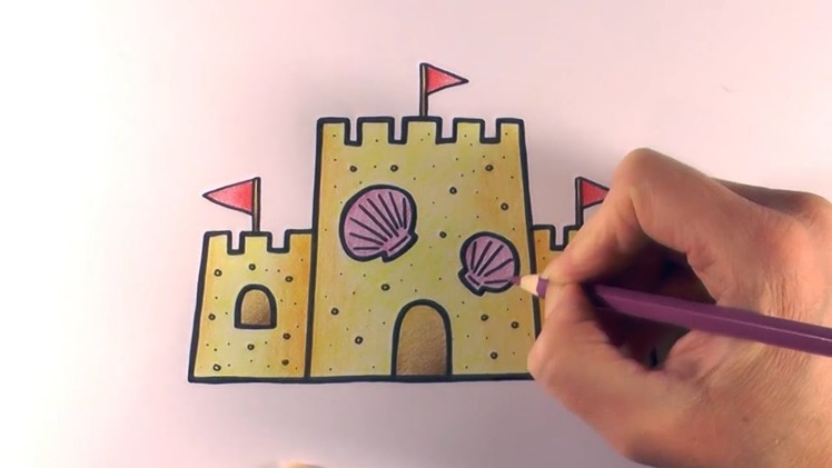 How to Colour a Cartoon Sandcastle
