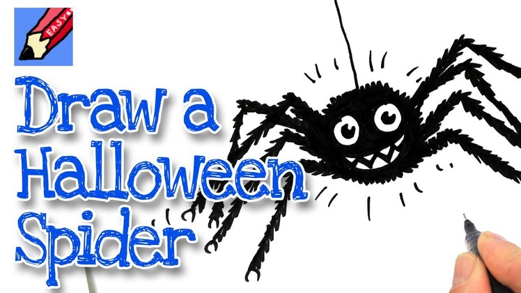 How to draw a Cartoon Google Eyed spider Real Easy