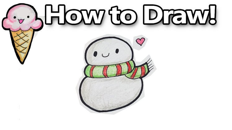 How to Draw a Cute Kawaii Snowman Step by Step Easy for Beginners