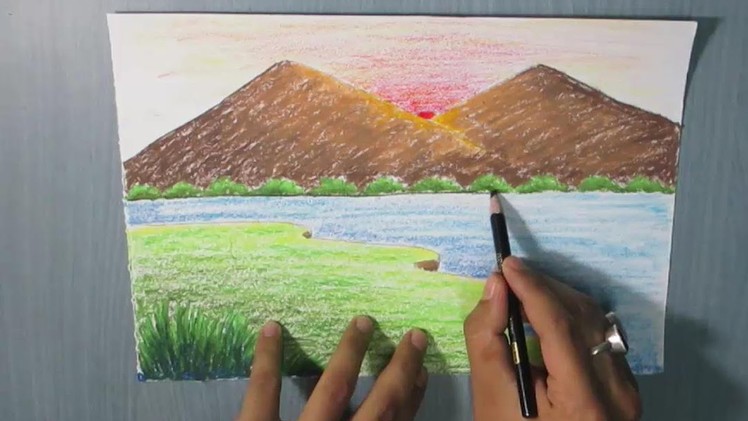 How to Draw a Mountain Landscape for Kids easy
