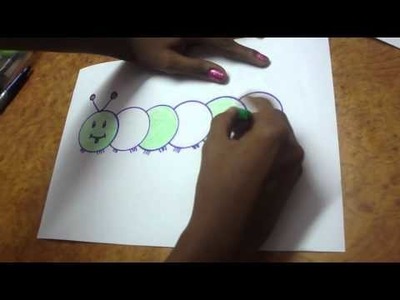 HOW TO DRAW CATERPILLAR FOR KIDS