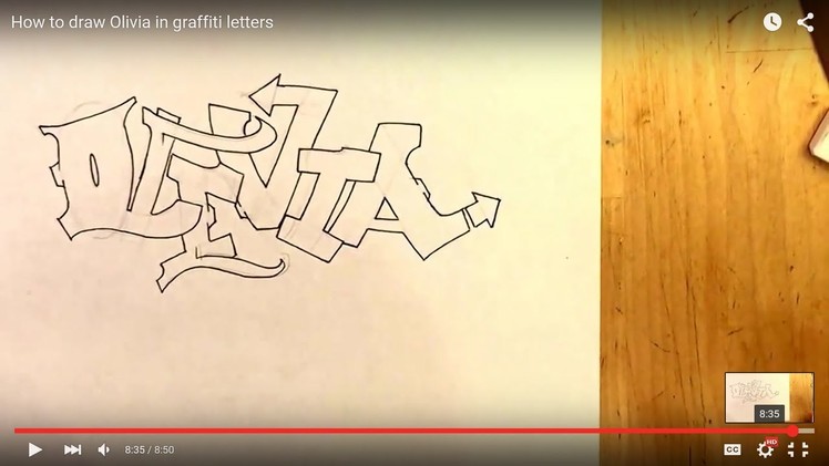 How to draw Olivia in graffiti letters
