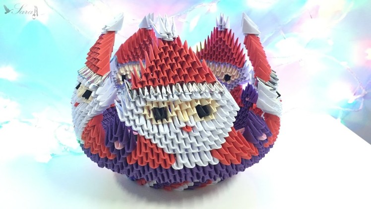 How to make 3D origami Bowl Santa Claus - part 3