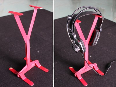 How to make a Headphone stand using popsicle sticks