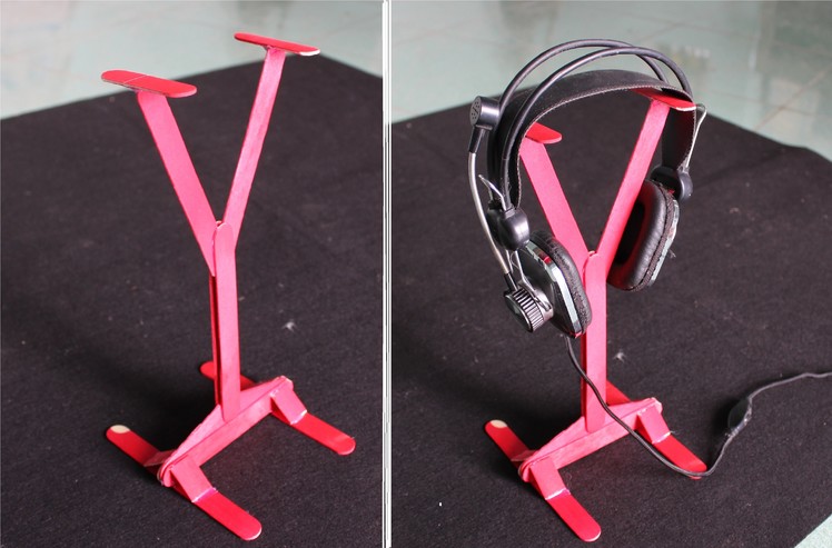 How to make a Headphone stand using popsicle sticks