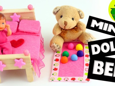 How to Make a Mini Bed for LPS, Lalaloopsy and Barbie Babies - Easy Doll Crafts