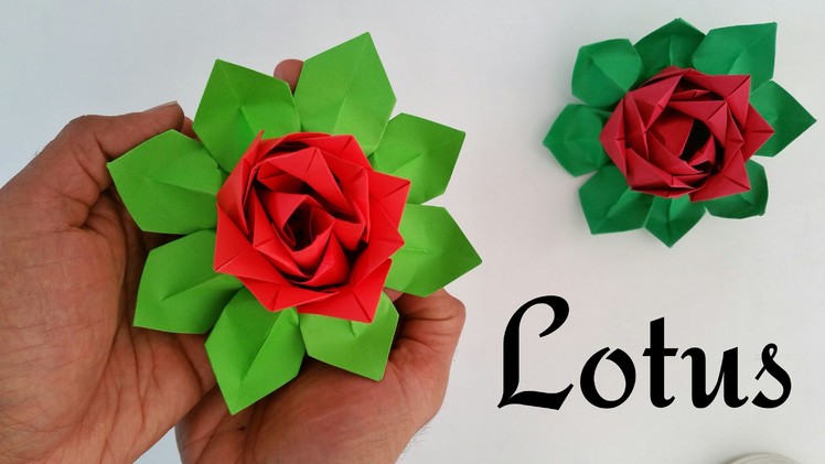How to make a Modular Paper 'Lotus' (Indian Republic Day special) - Origami Flower tutorial