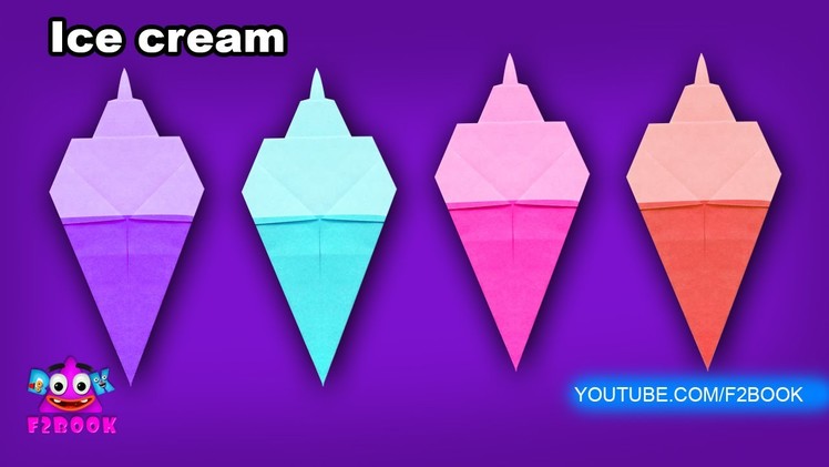 How to make a Paper Ice Cream (Tutorial) - Paper Fold | Origami for Kids