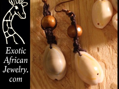 How To Make African Cowrie Wood Cord Earrings