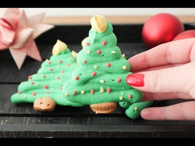 How To Make Christmas Tree Meringue Cookies - By One Kitchen Episode 341