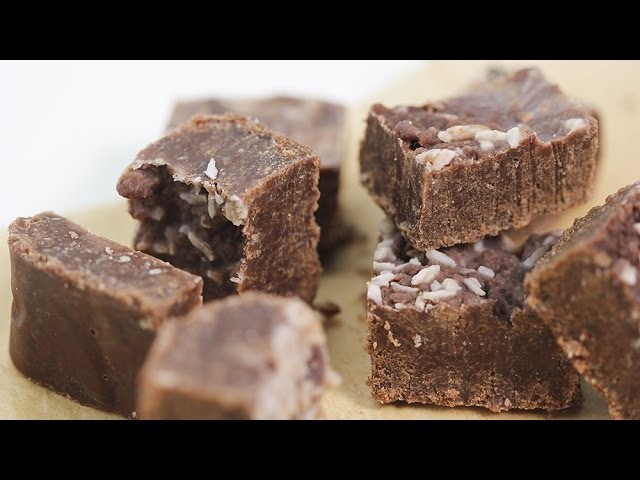 How to make Coconut Chocolate Fudge - easy dairy free, vegan dessert recipe