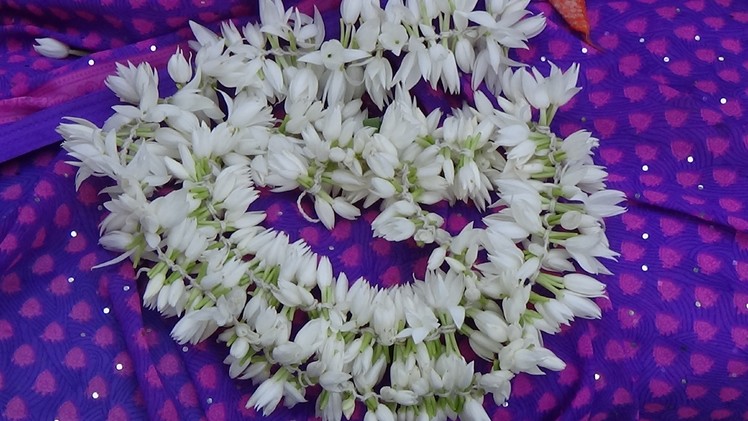 How to make jasmine flower garland easy method without needle from Latha Channel